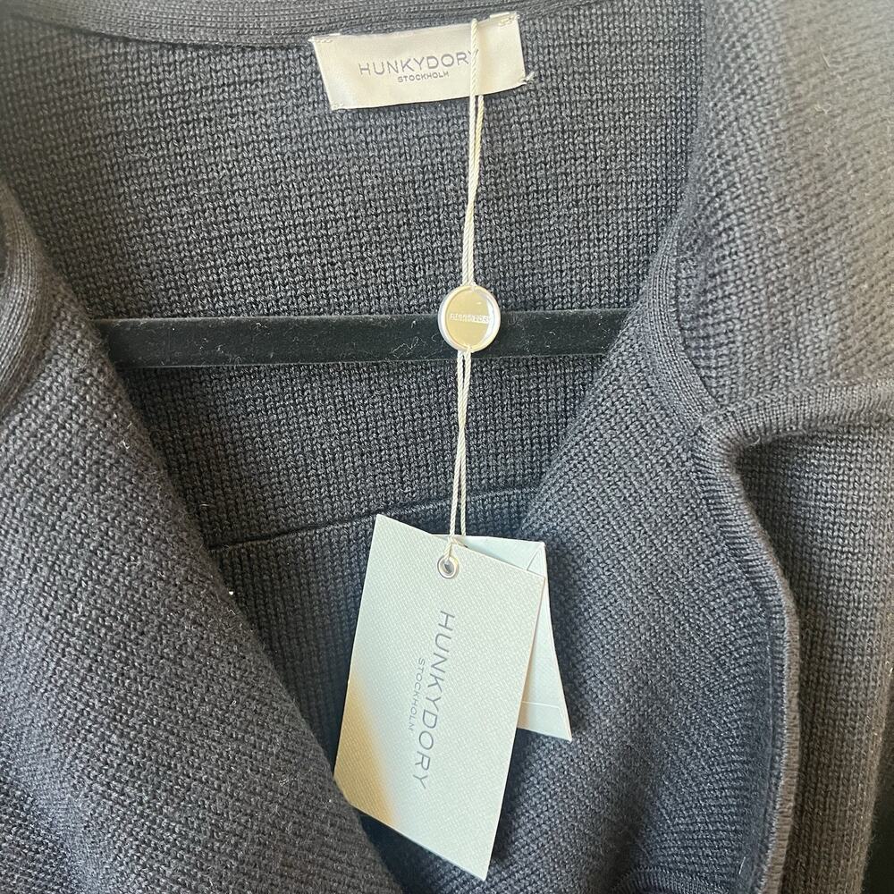 Hunkydory Stockholm Merino Wool Size L, Jacket Knit, Black, Heavy, Quiet Luxury - Picture 3 of 8